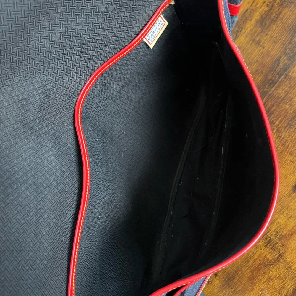 Dooney & Bourke vintage Denim Messenger Bag with Red Trim - Picture 5 of 9